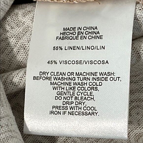 Jones New York Beige and White Paisley Linen Blend NWOT - Picture 8 of 10